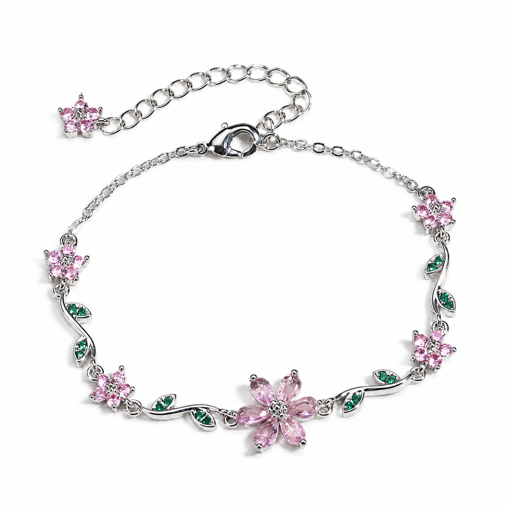 18k gold plated Floral Crystal Bracelet