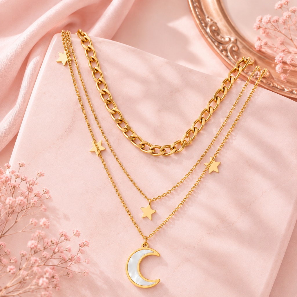 Moon & Stars Layered Necklace