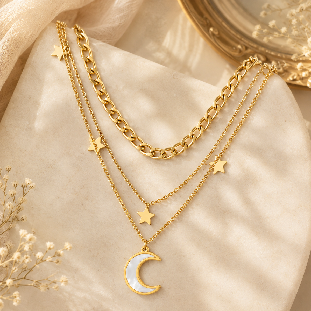 Moon & Stars Layered Necklace