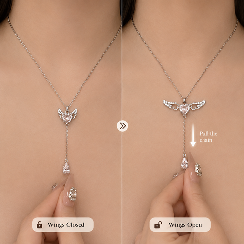 Cupid Wing Crystal Necklace