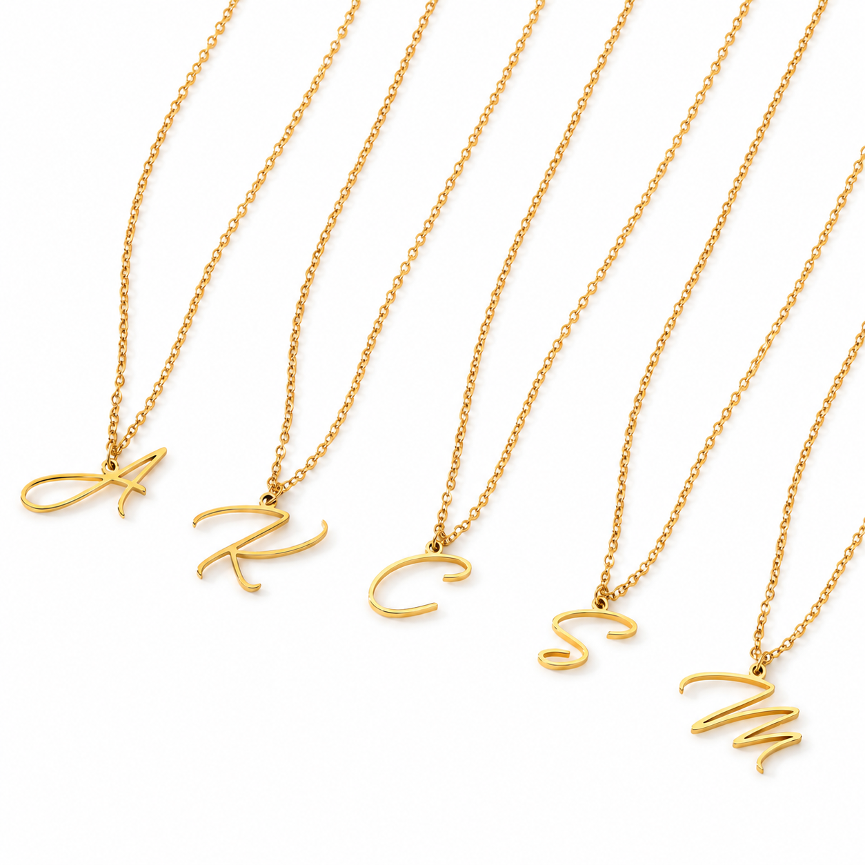 First Initial Stainless Steel Necklace