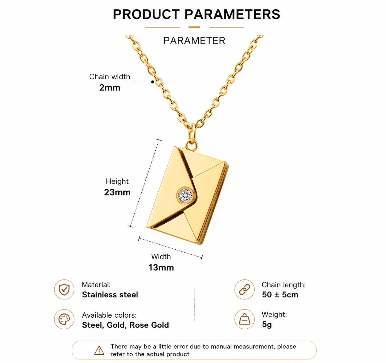 Text Love Letter Envelope  Necklace