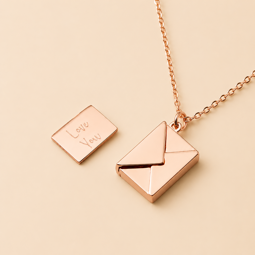 Text Love Letter Envelope  Necklace
