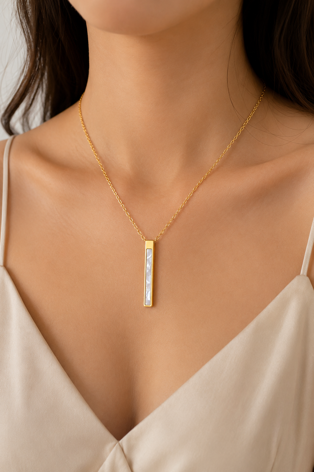 Mother-of-Pearl Bar Necklace