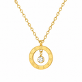 Roman Numeral Crystal Pendant Necklace