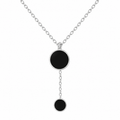 Silver & Black Double-Drop Necklace