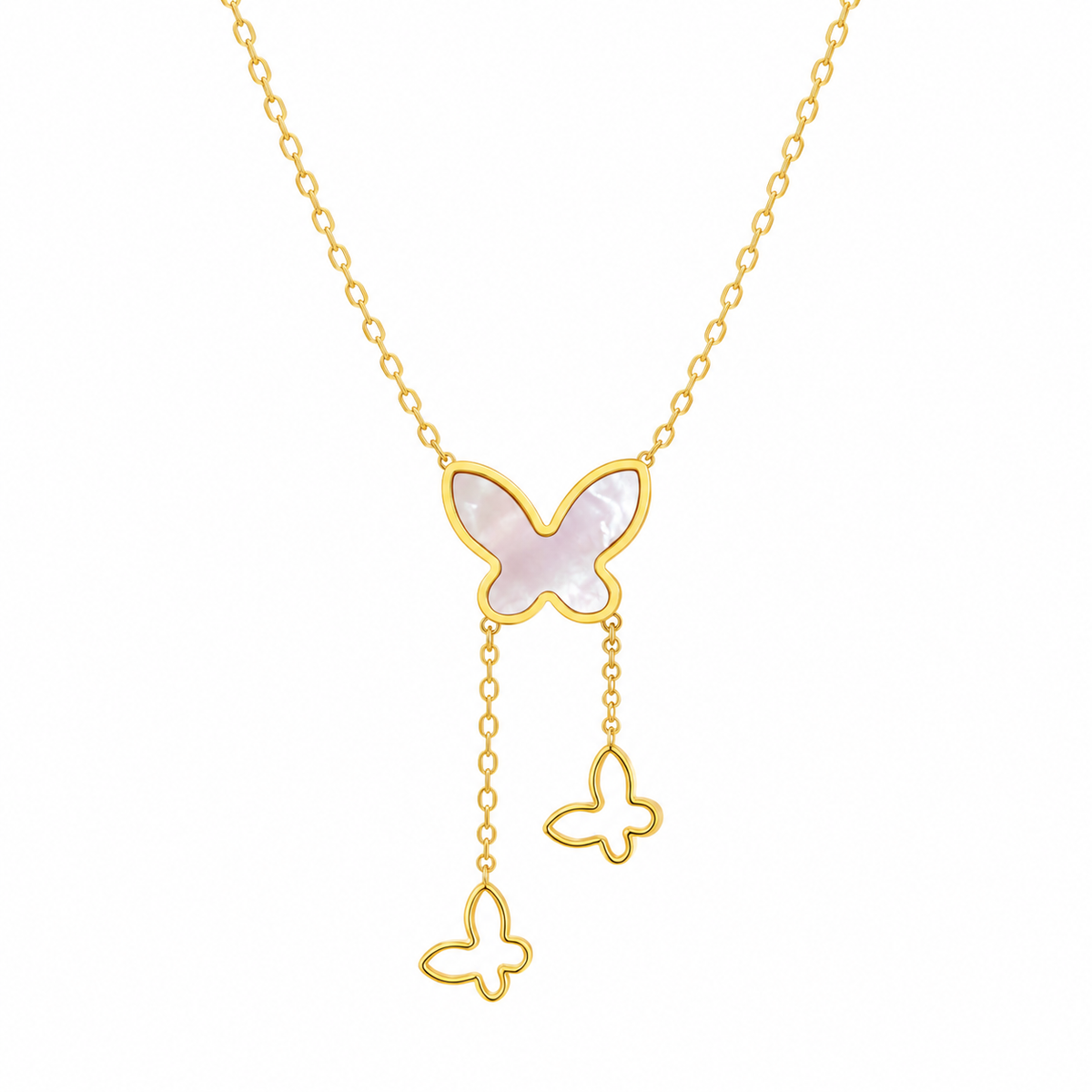 Elegant Butterfly Drop Necklace