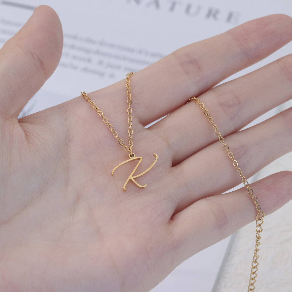 First Initial Stainless Steel Necklace